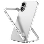غطاء إطار هاتف مبرد مقاوم للصدمات بأربع زوايا من السيليكون الهجين المعدني، لهواتف iPhone 16 Pro Max، iPhone 16 Pro، iPhone 16 Plus، iPhone 16