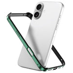 غطاء إطار هاتف مبرد مقاوم للصدمات بأربع زوايا من السيليكون الهجين المعدني، لهواتف iPhone 16 Pro Max، iPhone 16 Pro، iPhone 16 Plus، iPhone 16