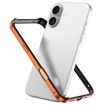 غطاء إطار هاتف مبرد مقاوم للصدمات بأربع زوايا من السيليكون الهجين المعدني، لهواتف iPhone 16 Pro Max، iPhone 16 Pro، iPhone 16 Plus، iPhone 16