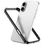 غطاء إطار هاتف مبرد مقاوم للصدمات بأربع زوايا من السيليكون الهجين المعدني، لهواتف iPhone 16 Pro Max، iPhone 16 Pro، iPhone 16 Plus، iPhone 16