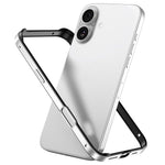 غطاء إطار هاتف مبرد مقاوم للصدمات بأربع زوايا من السيليكون الهجين المعدني، لهواتف iPhone 16 Pro Max، iPhone 16 Pro، iPhone 16 Plus، iPhone 16