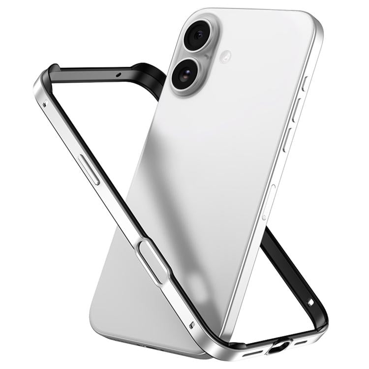 غطاء إطار هاتف مبرد مقاوم للصدمات بأربع زوايا من السيليكون الهجين المعدني، لهواتف iPhone 16 Pro Max، iPhone 16 Pro، iPhone 16 Plus، iPhone 16