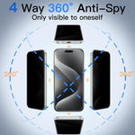 10pcs 360-Degree Privacy Silk-Screen Print Large Curved Edge High-Aluminium Tempered Glass Film, For iPhone 17e / 16e, For iPhone 17 Pro Max, For iPhone 17 Pro, For iPhone 17, For iPhone Air, For iPhone 16 Pro Max, For iPhone 16 Pro, For iPhone 16 Plus...