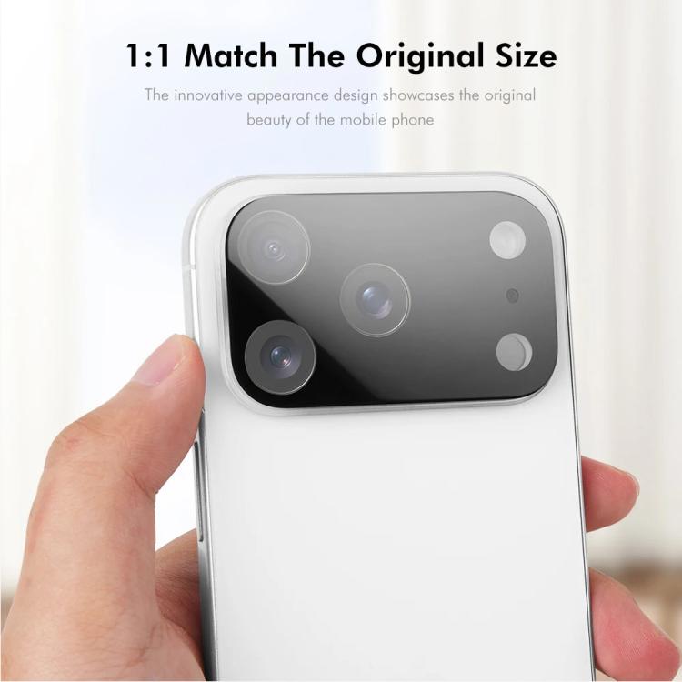 ENKAY فيلم زجاج مقسى 9H لعدسة الكاميرا الخلفية باللون الأسود من سلسلة هات-برنس، لهاتف iPhone 17 Pro Max، لهاتف iPhone 17 Pro، لهاتف iPhone 17، لهاتف iPhone Air