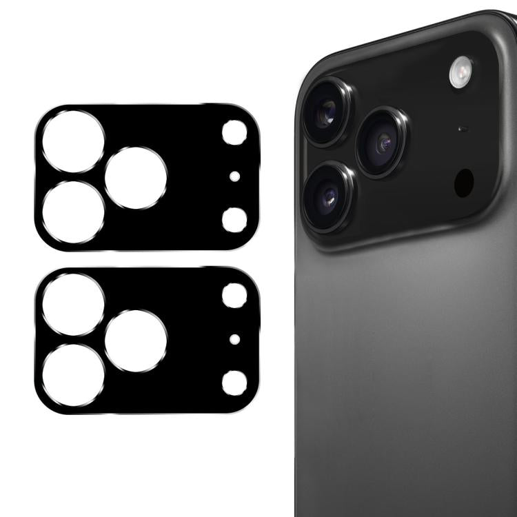 2 قطعة من فيلم زجاج مقسى عدسة كاميرا خلفية 9H من ENKAY Hat-Prince باللون الأسود، لهواتف iPhone 17 Pro Max، iPhone 17 Pro، iPhone 17، iPhone Air