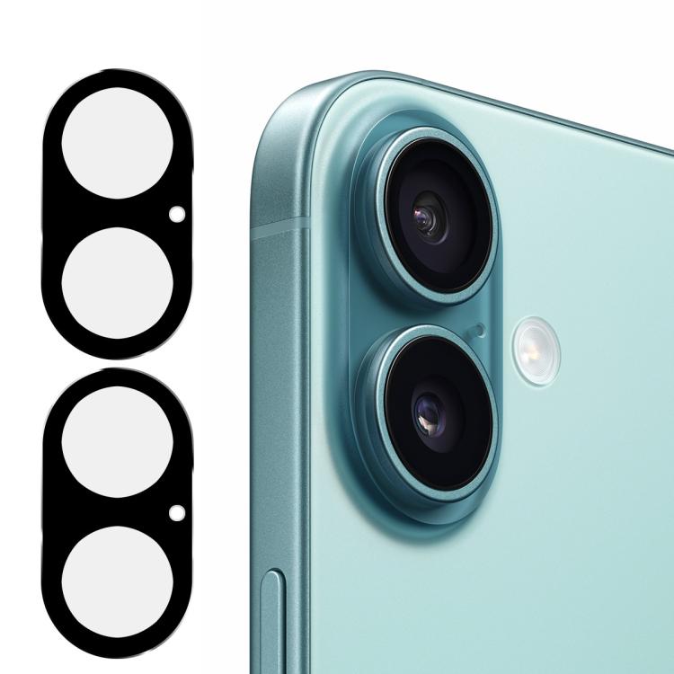 2 قطعة من فيلم زجاج مقسى عدسة كاميرا خلفية 9H من ENKAY Hat-Prince باللون الأسود، لهواتف iPhone 17 Pro Max، iPhone 17 Pro، iPhone 17، iPhone Air
