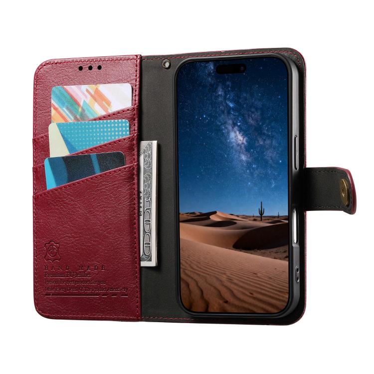 غطاء هاتف محفظة بسحاب من الجلد النباتي مع حزام، لهواتف iPhone 17 Pro Max، iPhone 17 Pro، iPhone 17، iPhone Air، iPhone 16 Pro Max، iPhone 16 Pro، iPhone 16 Plus، iPhone 16