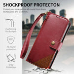 غطاء هاتف محفظة بسحاب من الجلد النباتي مع حزام، لهواتف iPhone 15 Pro Max، iPhone 15 Pro، iPhone 15 Plus، iPhone 15