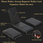 Magnetic Alloy Ring Vegan Leather Card Bag