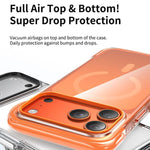 غطاء هاتف أكريليك شفاف مع كيس هوائي مغناطيسي محكم التفريغ، لهواتف iPhone 17 Pro Max، iPhone 17 Pro، iPhone 17