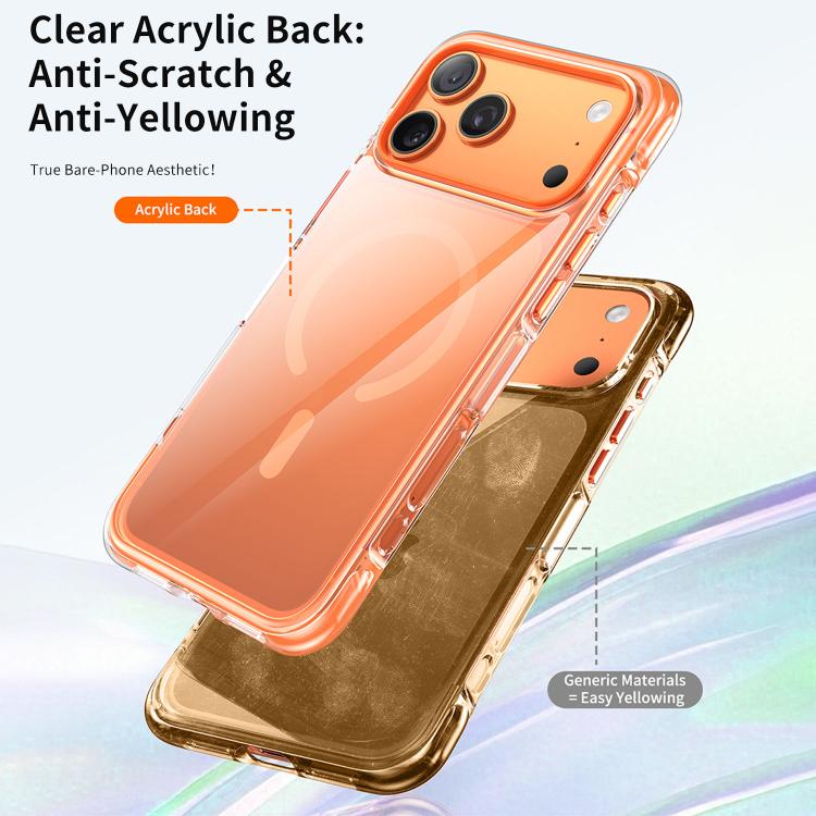 غطاء هاتف أكريليك شفاف مع كيس هوائي مغناطيسي محكم التفريغ، لهواتف iPhone 17 Pro Max، iPhone 17 Pro، iPhone 17