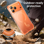 غطاء هاتف أكريليك شفاف مع كيس هوائي مغناطيسي محكم التفريغ، لهواتف iPhone 17 Pro Max، iPhone 17 Pro، iPhone 17