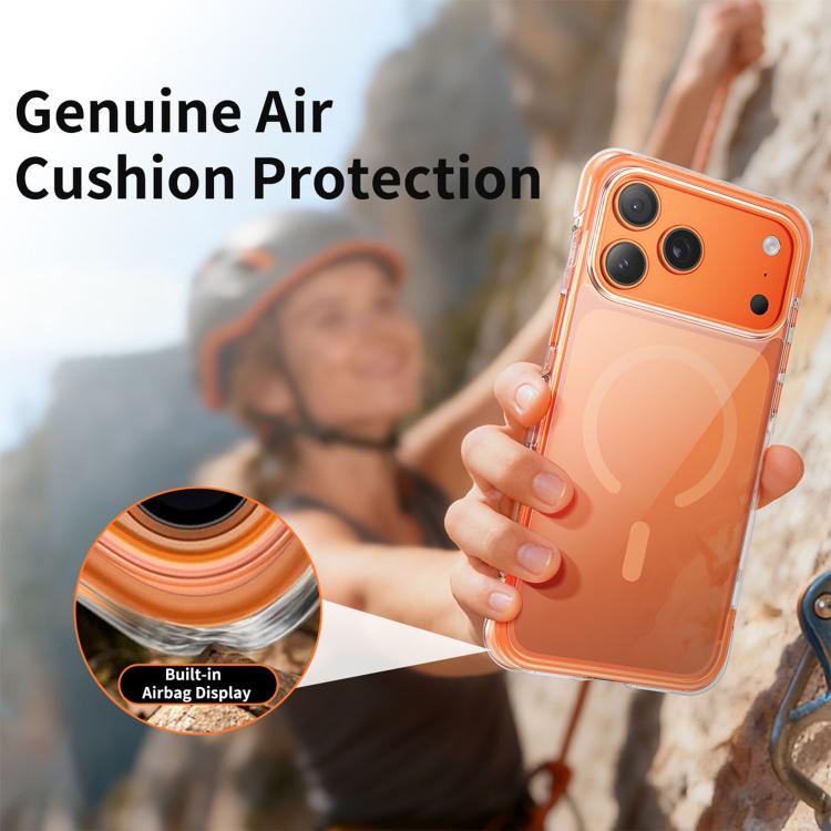 غطاء هاتف أكريليك شفاف مع كيس هوائي مغناطيسي محكم التفريغ، لهواتف iPhone 17 Pro Max، iPhone 17 Pro، iPhone 17