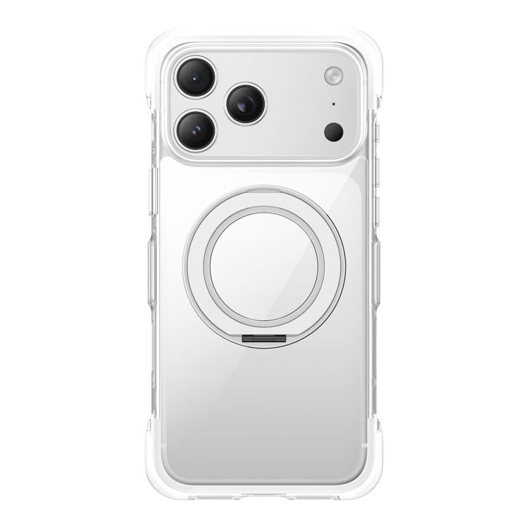 غطاء هاتف أكريليك شفاف مع كيس هوائي مغناطيسي دوار محكم التفريغ، لهواتف iPhone 17 Pro Max، iPhone 17 Pro، iPhone 17