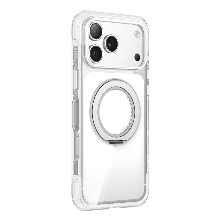 غطاء هاتف أكريليك شفاف مع كيس هوائي مغناطيسي دوار محكم التفريغ، لهواتف iPhone 17 Pro Max، iPhone 17 Pro، iPhone 17