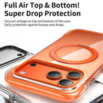 غطاء هاتف أكريليك شفاف مع كيس هوائي مغناطيسي دوار محكم التفريغ، لهواتف iPhone 17 Pro Max، iPhone 17 Pro، iPhone 17