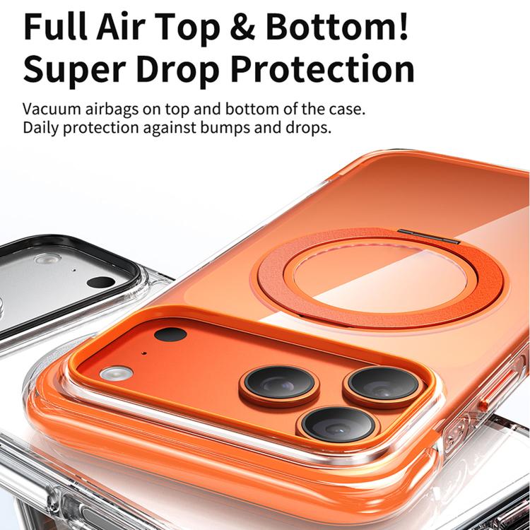 غطاء هاتف أكريليك شفاف مع كيس هوائي مغناطيسي دوار محكم التفريغ، لهواتف iPhone 17 Pro Max، iPhone 17 Pro، iPhone 17