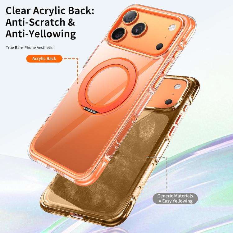 غطاء هاتف أكريليك شفاف مع كيس هوائي مغناطيسي دوار محكم التفريغ، لهواتف iPhone 17 Pro Max، iPhone 17 Pro، iPhone 17
