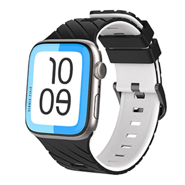 حزام ساعة سيليكون ذو لونين مائل، لساعة آبل مقاسات 46مم / 49مم / 45مم / 44مم