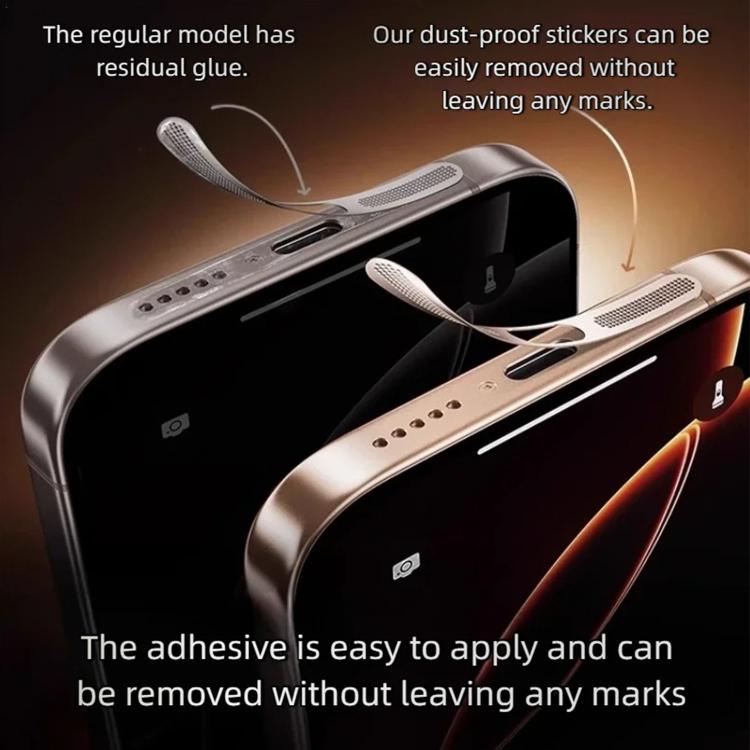 5 قطع غطاء غبار معدني مدمج عالي الكثافة لمكبر الصوت، لهاتف iPhone 17