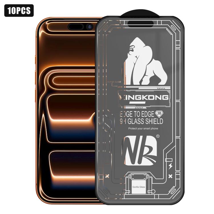 10pcs 3D Large Arc Edge Electroplated Explosion-Proof Scratch-Resistant Full-Screen Frosted HD Tempered Glass Film, For iPhone 17 Pro Max, For iPhone 17 Pro, For iPhone 17, For iPhone Air, For iPhone 16 Pro Max, For iPhone 16 Pro, For iPhone 16