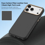 غطاء هاتف مقاوم للصدمات مغناطيسي بنسيج ألياف الكيفلار والكربون من Mocome، لهاتف iPhone 17 Pro Max
