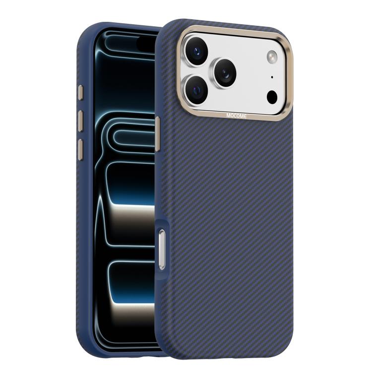 غطاء هاتف مقاوم للصدمات مغناطيسي بنسيج ألياف الكيفلار والكربون من Mocome، لهاتف iPhone 17 Pro Max