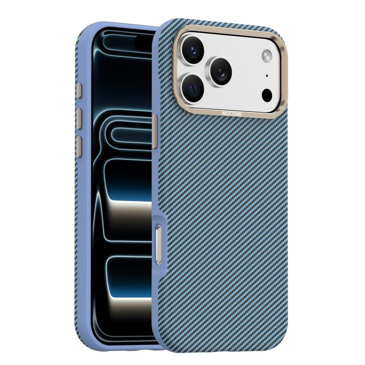 غطاء هاتف مقاوم للصدمات مغناطيسي بنسيج ألياف الكيفلار والكربون من Mocome، لهاتف iPhone 17 Pro Max