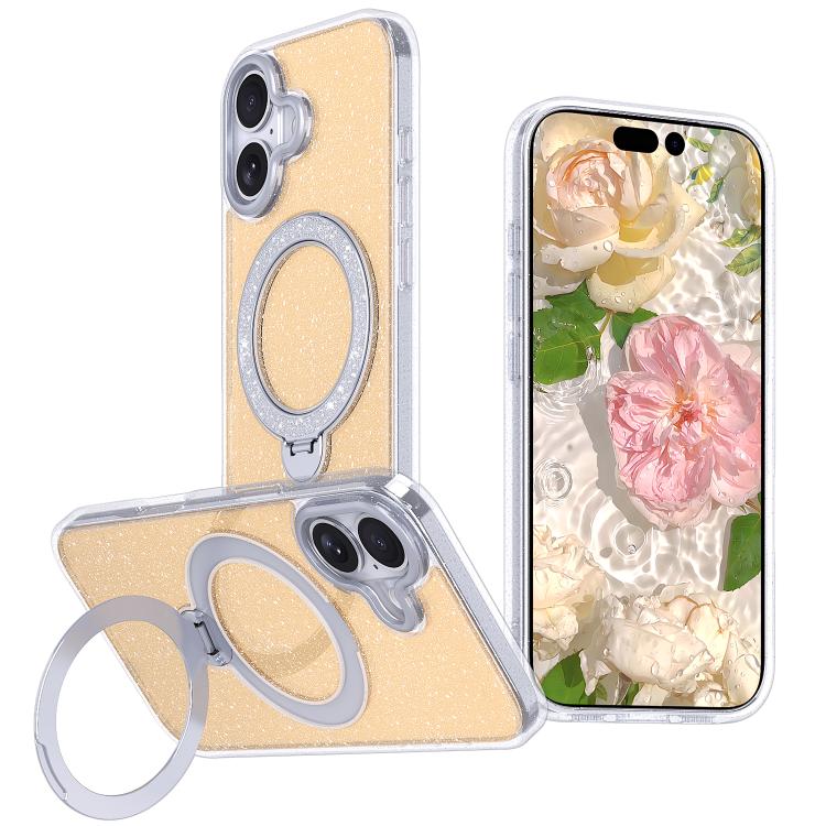 Starry Glitter Magnetic Holder Phone Case, For iPhone 18 Pro / 17 Pro, For iPhone 18 Pro Max / 17 Pro Max, For iPhone 17