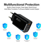 PD47 GaN 100W PD Type-C + QC3.0 USB Charger with Type-C to Type-C Data Cable, EU Plug, EU Plug