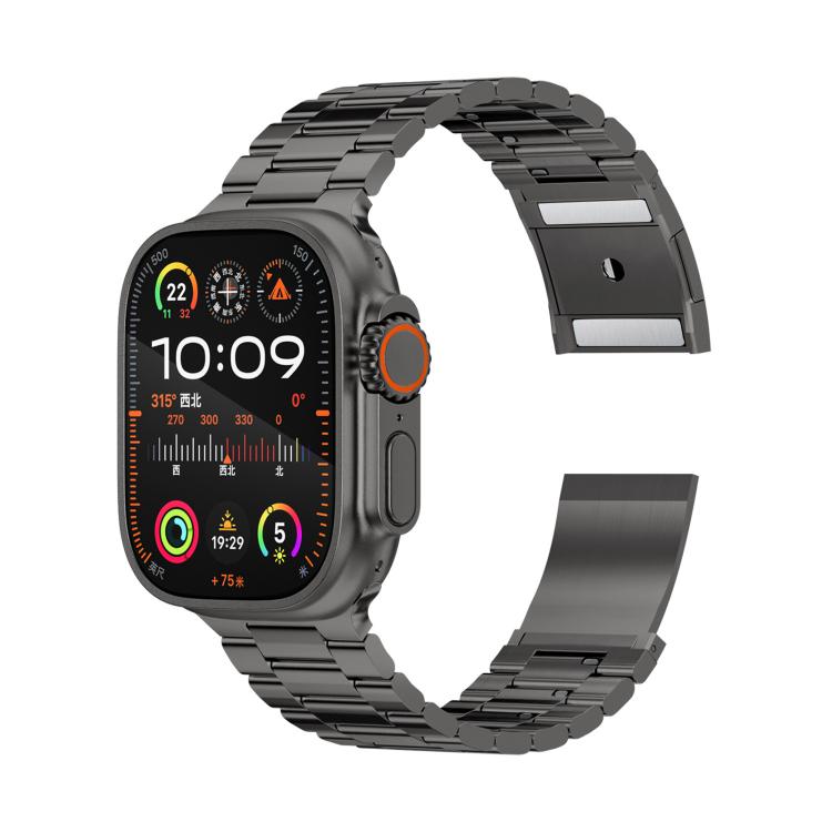 سوار ساعة من سبيكة التيتانيوم بثلاث خرزات وقفل مغناطيسي لساعات Apple Watch بمقاسات 46 مم / 49 مم / 45 مم / 44 مم، لساعات Apple Watch بمقاسات 42 مم / 41 مم / 40 مم / 38 مم