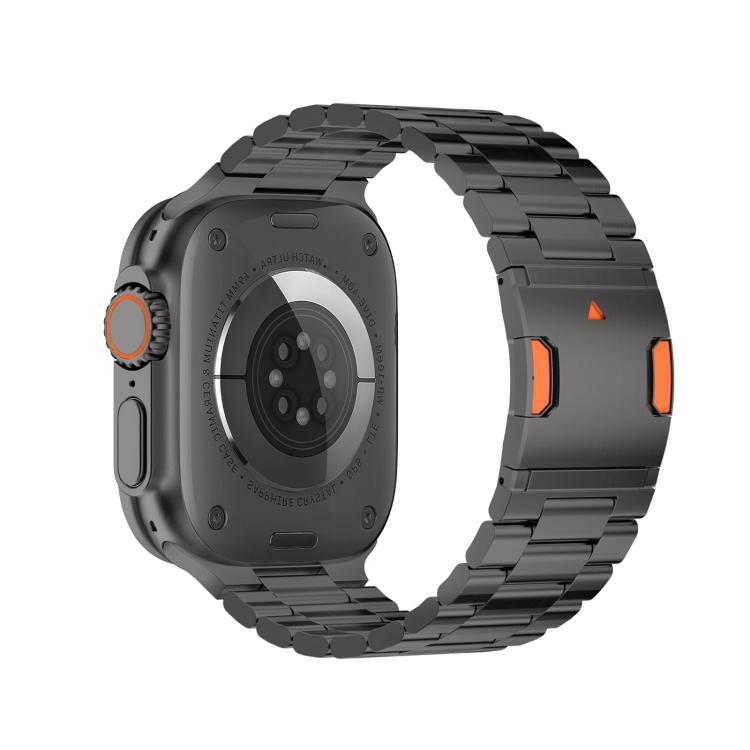 سوار ساعة من سبيكة التيتانيوم بثلاث خرزات وقفل مغناطيسي لساعات Apple Watch بمقاسات 46 مم / 49 مم / 45 مم / 44 مم، لساعات Apple Watch بمقاسات 42 مم / 41 مم / 40 مم / 38 مم