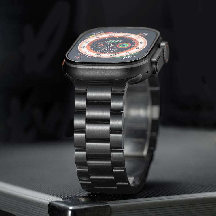 سوار ساعة من سبيكة التيتانيوم بثلاث خرزات وقفل مغناطيسي لساعات Apple Watch بمقاسات 46 مم / 49 مم / 45 مم / 44 مم، لساعات Apple Watch بمقاسات 42 مم / 41 مم / 40 مم / 38 مم