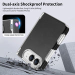 Retro Solid Color Leather-textured Dual-Hinge Magnetic Phone Case, For iPhone Duo