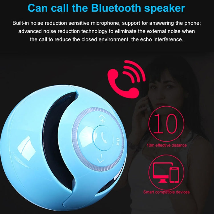 مكبر صوت كروي T&G A18 مع ضوء LED مكبر صوت محمول لاسلكي صغير موسيقى محمولة MP3 مضخم صوت يدعم TF، أسود، أزرق، وردي، أبيض