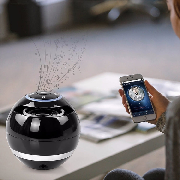 مكبر صوت كروي T&G A18 مع ضوء LED مكبر صوت محمول لاسلكي صغير موسيقى محمولة MP3 مضخم صوت يدعم TF، أسود، أزرق، وردي، أبيض