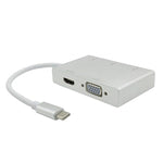 محول موزع USB C إلى HDMI وVGA وUSB 5 في 1 USB 3.1 للابتوب لماك بوك، كروم بوك بيكسل، هواوي ميت بوك، HDMI+VGA+3xUSB3.0 إلى Type-C