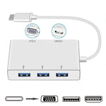 محول موزع USB C إلى HDMI وVGA وUSB 5 في 1 USB 3.1 للابتوب لماك بوك، كروم بوك بيكسل، هواوي ميت بوك، HDMI+VGA+3xUSB3.0 إلى Type-C