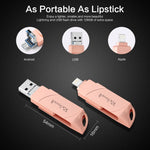 ذاكرة فلاش Richwell DXZ66 بسعة 16 جيجابايت 3 في 1 Micro USB + 8 Pin + USB 3.0 متوافقة مع iPhone و IOS