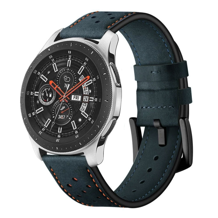 For Samsung Galaxy Watch Active 20mm PU Leather Eyelet Watch Band, SYA00477801EH, SYA00477801F, SYA00477801A, SYA00477801B, SYA00477801C, SYA00477801D