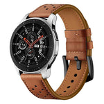For Samsung Galaxy Watch Active 20mm PU Leather Eyelet Watch Band, SYA00477801EH, SYA00477801F, SYA00477801A, SYA00477801B, SYA00477801C, SYA00477801D