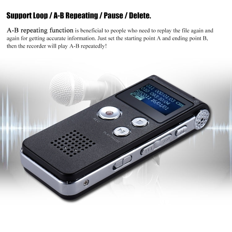 مسجل صوت USB احترافي SK-012 8GB مع مشغل WAV MP3 ووظيفة VAR، SK-012 8GB