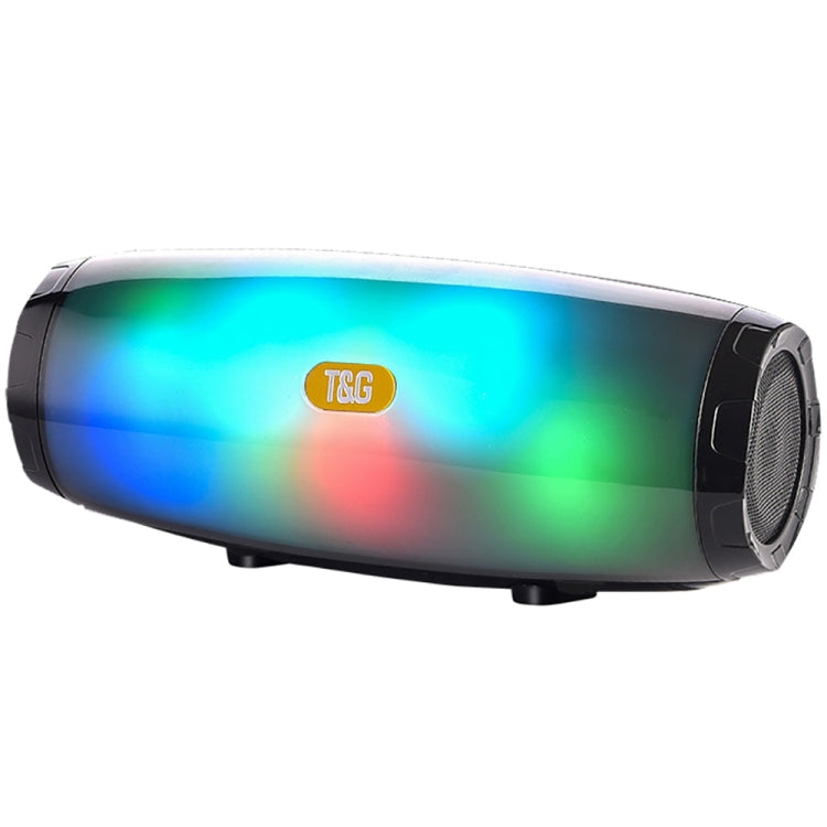 مكبر صوت محمول T&G TG165 بقوة 5W*2 مع ضوء LED راقص وامض، MP3 AUX USB راديو FM ستيريو مضخم صوت