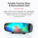 مكبر صوت محمول T&G TG165 بقوة 5W*2 مع ضوء LED راقص وامض، MP3 AUX USB راديو FM ستيريو مضخم صوت