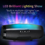 مكبر صوت محمول T&G TG165 بقوة 5W*2 مع ضوء LED راقص وامض، MP3 AUX USB راديو FM ستيريو مضخم صوت