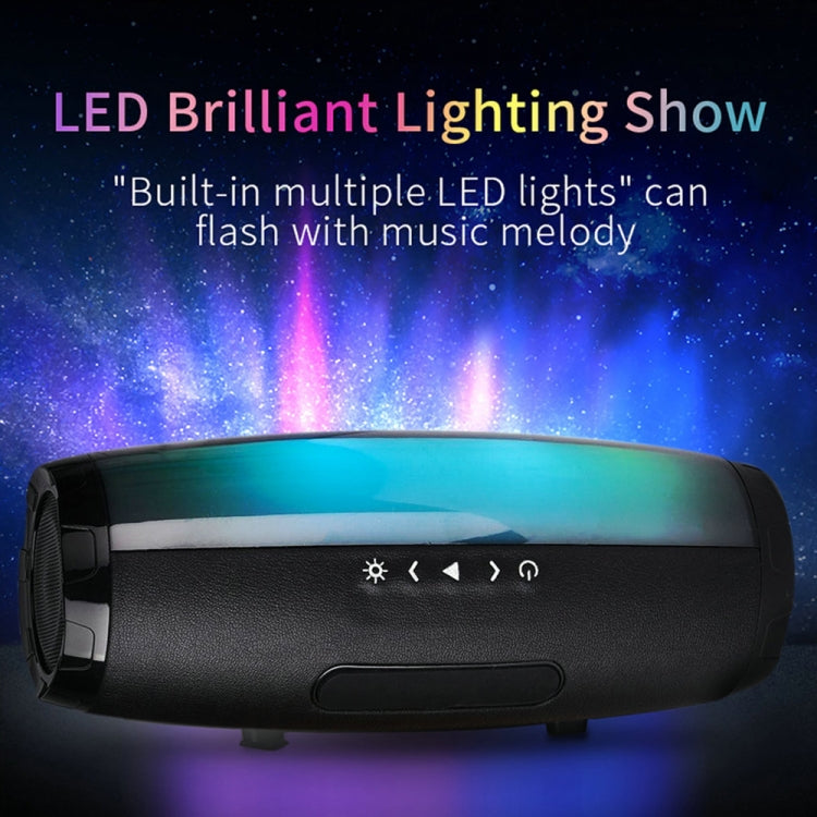 مكبر صوت محمول T&G TG165 بقوة 5W*2 مع ضوء LED راقص وامض، MP3 AUX USB راديو FM ستيريو مضخم صوت