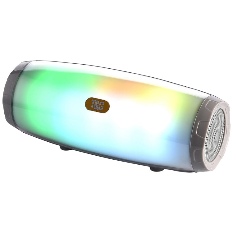 مكبر صوت محمول T&G TG165 بقوة 5W*2 مع ضوء LED راقص وامض، MP3 AUX USB راديو FM ستيريو مضخم صوت
