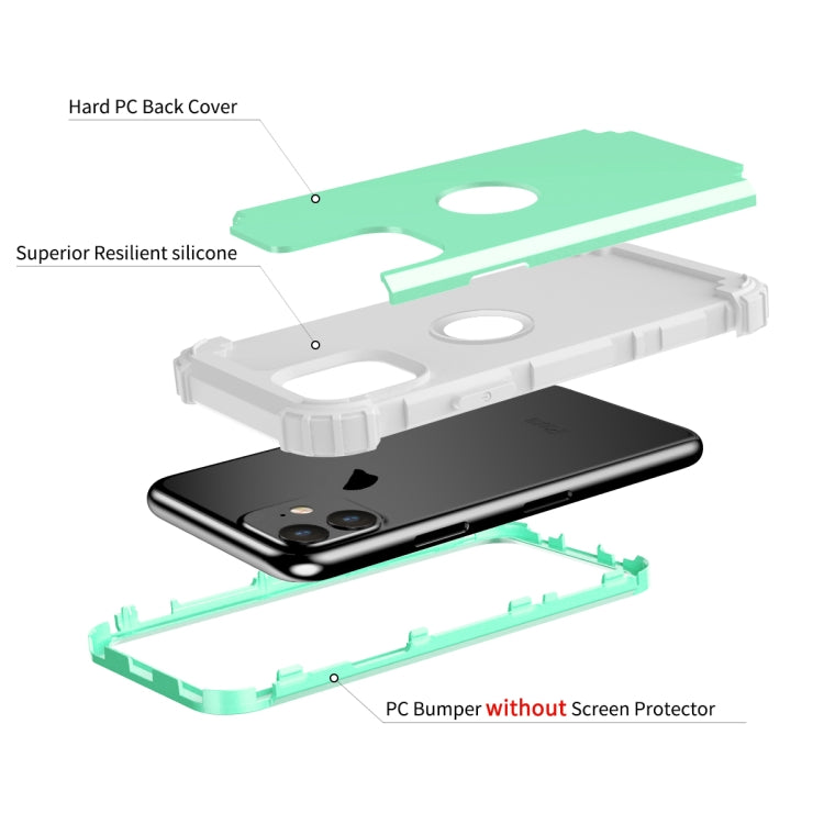 For iPhone 11 Pro Max PC+ Silicone Three-piece Anti-drop Mobile Phone Protection Bback Cover, For iPhone 11 Pro Max