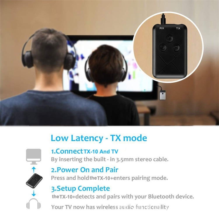 محول مستقبل ومرسل صوت بلوتوث 4.2 لاسلكي 2 في 1 3.5 مم JDEX-TX10