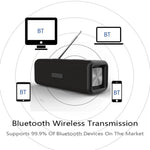مكبر صوت بلوتوث لاسلكي T9 4.2 بقوة 10W صندوق صوت محمول راديو FM رقمي ستيريو محيطي ثلاثي الأبعاد، يدعم التحدث الحر وTF وAUX